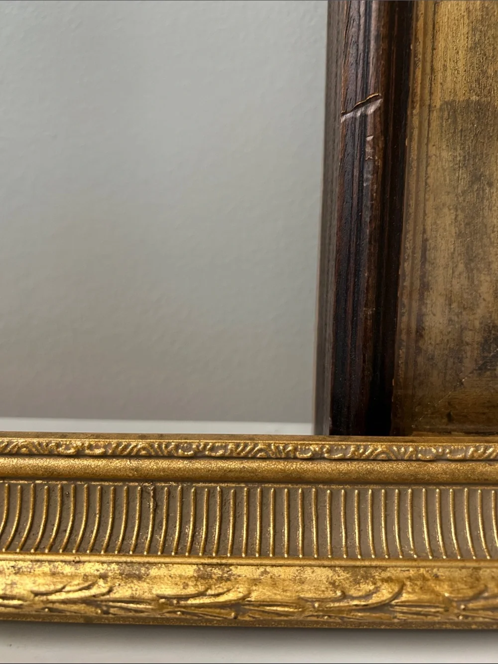 Vintage Gold Ornate wood  Frame 17 x 14, 11 x 14 inches approximately